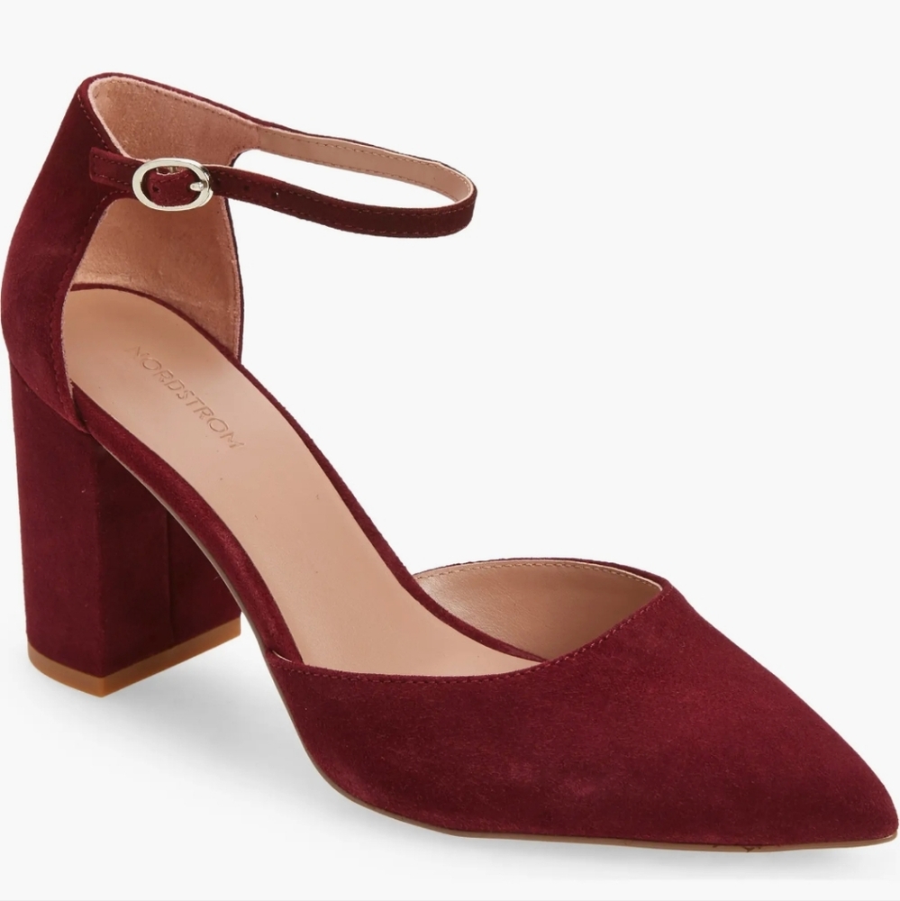 Paola Ankle Strap Pointed Toe Pump 
